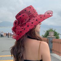 Women's Simple Style Classic Style Flower Printing Flat Eaves Sun Hat main image 5