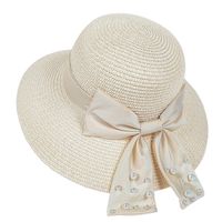 Women's Elegant Classic Style Solid Color Flat Eaves Straw Hat sku image 1
