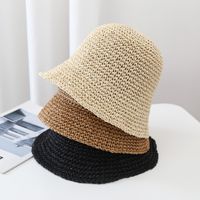 Women's Vacation Solid Color Big Eaves Straw Hat main image 5