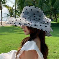 امرأة أسلوب بسيط النمط الكلاسيكي ورد طباعة طنف مسطح قبعة الشمس main image 1