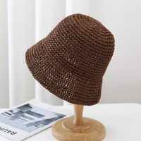 Women's Vacation Solid Color Big Eaves Straw Hat main image 2