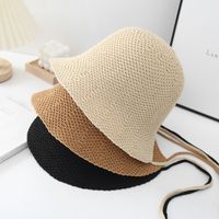 Women's Elegant Basic Simple Style Solid Color Big Eaves Bucket Hat main image 4