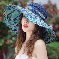 Women's Simple Style Color Block Printing Big Eaves Sun Hat sku image 9