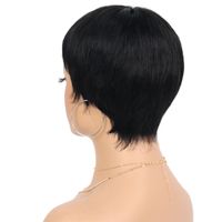 Women's Simple Style Street Real Hair Short Straight Hair Wigs main image 5