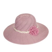 Women's Simple Style Flower Big Eaves Straw Hat main image 5