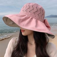 Women's Vintage Style Bow Knot Big Eaves Bucket Hat main image 4