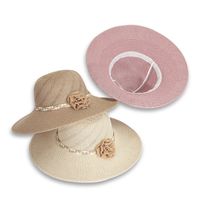 Women's Simple Style Flower Big Eaves Straw Hat main image 4