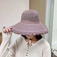 Women's Simple Style Classic Style Solid Color Metal Flat Eaves Sun Hat main image 5