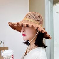 Women's Simple Style Classic Style Solid Color Metal Flat Eaves Sun Hat main image 3