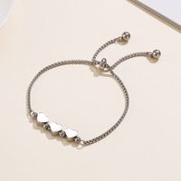 Simple Style Heart Shape Titanium Steel Plating Bracelets main image 4
