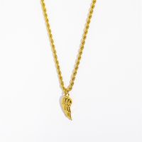 201 Stainless Steel 304 Stainless Steel Titanium Steel Gold Plated Hip-Hop Plating Wings Pendant Necklace main image 3
