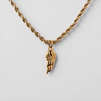 201 Stainless Steel 304 Stainless Steel Titanium Steel Gold Plated Hip-Hop Plating Wings Pendant Necklace main image 6