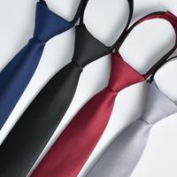 Elegant Solid Color Polyester Yarn Unisex Tie main image 5