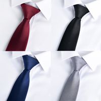 Elegant Solid Color Polyester Yarn Unisex Tie main image 1