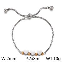 Simple Style Heart Shape Titanium Steel Plating Bracelets main image 2