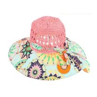 Women's Simple Style Color Block Printing Big Eaves Sun Hat main image 4
