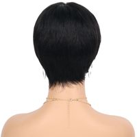 Women's Simple Style Street Real Hair Short Straight Hair Wigs main image 3