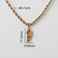 201 Stainless Steel 304 Stainless Steel Titanium Steel Gold Plated Hip-Hop Plating Wings Pendant Necklace sku image 2
