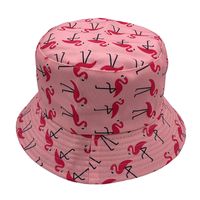 Unisex Hip-hop Sweet Flamingo Shark Flat Eaves Bucket Hat sku image 2