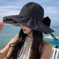 Women's Vintage Style Bow Knot Big Eaves Bucket Hat main image 3