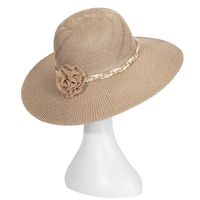 Women's Simple Style Flower Big Eaves Straw Hat main image 2