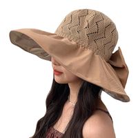 Women's Vintage Style Bow Knot Big Eaves Bucket Hat main image 2