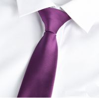 Elegant Solid Color Polyester Yarn Unisex Tie sku image 2