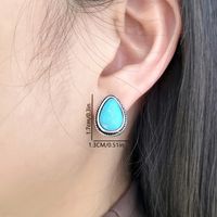 1 Pair Retro Ethnic Style Geometric Inlay Metal Artificial Gemstones Natural Stone Gold Plated Silver Plated Ear Cuffs main image 5
