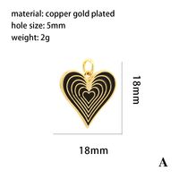 1 Piece Retro Heart Shape Copper Enamel Jewelry Accessories sku image 1