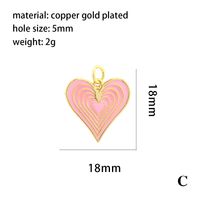 1 Piece Retro Heart Shape Copper Enamel Jewelry Accessories sku image 2