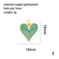 1 Piece Retro Heart Shape Copper Enamel Jewelry Accessories sku image 8