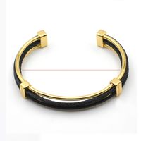 Style Ig Rétro Géométrique Acier Inoxydable Acier Au Titane Placage Plaqué Or 18k Bracelet sku image 4