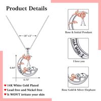 304 Stainless Steel Copper Elegant MAMA Simple Style Letter Heart Shape Rose Pendant Necklace main image 2