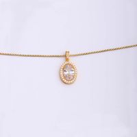 Style Simple Rond Ovale Acier Inoxydable Le Cuivre Placage Incruster Zircon Plaqué Or 18k Pendentif main image 5