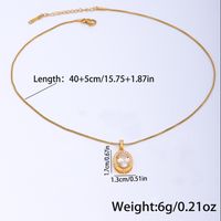 Simple Style Round Oval Stainless Steel Copper Plating Inlay Zircon 18k Gold Plated Pendant Necklace main image 3