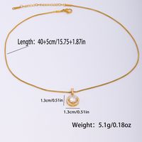 Simple Style Round Oval Stainless Steel Copper Plating Inlay Zircon 18k Gold Plated Pendant Necklace main image 2