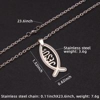 Hip-Hop Letter Fish 201 Stainless Steel Unisex Pendant Necklace sku image 1