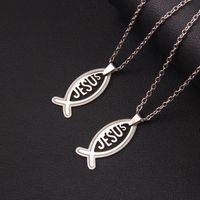 Hip-Hop Letter Fish 201 Stainless Steel Unisex Pendant Necklace main image 6