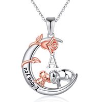 304 Stainless Steel Copper Elegant MAMA Simple Style Letter Heart Shape Rose Pendant Necklace sku image 1