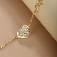 Elegant Xuping Simple Style Electrocardiogram Heart Shape 14k Gold Plated Artificial Diamond Alloy Copper Wholesale Bracelets main image 3