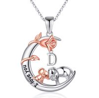 304 Stainless Steel Copper Elegant MAMA Simple Style Letter Heart Shape Rose Pendant Necklace sku image 4