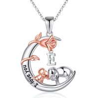 304 Stainless Steel Copper Elegant MAMA Simple Style Letter Heart Shape Rose Pendant Necklace sku image 5