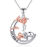 304 Stainless Steel Copper Elegant MAMA Simple Style Letter Heart Shape Rose Pendant Necklace sku image 6