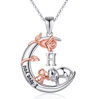 304 Stainless Steel Copper Elegant MAMA Simple Style Letter Heart Shape Rose Pendant Necklace sku image 7