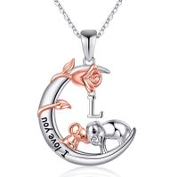 304 Stainless Steel Copper Elegant MAMA Simple Style Letter Heart Shape Rose Pendant Necklace sku image 11