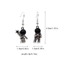 1 Pair Vintage Style Astronaut Star Plating Inlay Alloy Acrylic Silver Plated Drop Earrings main image 2