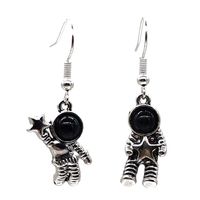1 Pair Vintage Style Astronaut Star Plating Inlay Alloy Acrylic Silver Plated Drop Earrings main image 1