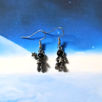 1 Pair Vintage Style Astronaut Star Plating Inlay Alloy Acrylic Silver Plated Drop Earrings main image 7