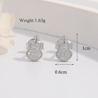 1 Pair Simple Style Guitar Plating Inlay Sterling Silver Zircon White Gold Plated Rhodium Plated Ear Studs main image 2