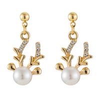 Ig Style Sweet Antlers Alloy Plating Inlay Artificial Pearls Gold Plated Silver Plated Women's Earrings Necklace main image 4